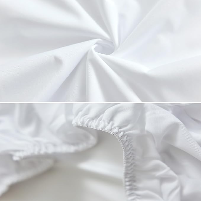 Full Size Mattress Protector 54x75 in【Fits for 6-18" Deep】 5-Sided Fitted Sheet Mattress Covers, Smooth Top Fabric with Elastic Band