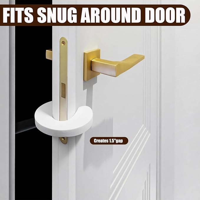9PCS Door Finger Pinch Guard, Soft Foam Door Slam Stopper, Cat, Baby Door Pinch Guard, Anti Door Slam, Prevent Finger Pinch Injury, Infant Cat Inside The Door（White）