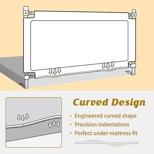 Height Adjustable Bed Rail for Toddlers, Kids Safety Baby Bed Rail for Twin/Full/King/Queen Size Bed (3 Sides, 74 * 74 * 54 Inch)