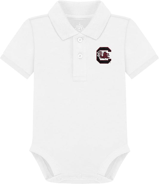 Creative Knitwear College Baby Polo Bodysuit Solid - Team Logo, Multiple Colors, for Boys & Girls (0-12 Months)