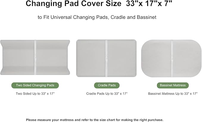 Muslin Changing Pad Cover for Baby Girls Boys-2 Pack 17"x 33" Cotton Soft Diaper Changing Pad Cover-Breathable Changing Pad Sheets-Neutral Boho Olive Green & Beige