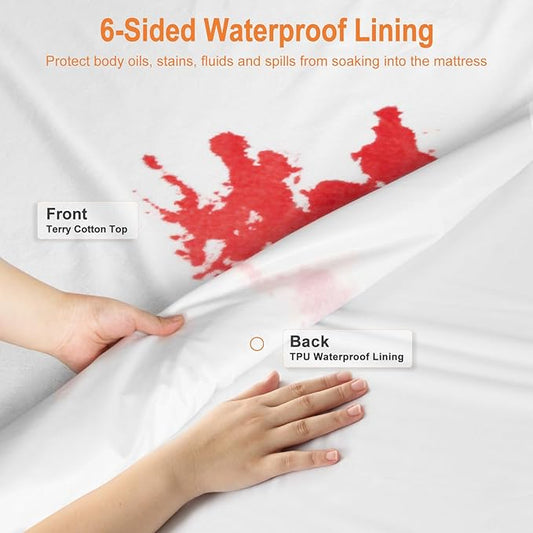 Twin XL Zippered Mattress Protector 39"x 80" for 10/11/12 inch, Mattress Covers Water Proof Urine Pee Protection