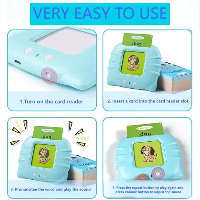 Talking Flash Cards,Kids Toddler Flash Cards with 224 Sight Words,Montessori Toys,Autism Sensory Toys,Speech Therapy,Learning Educational Gifts for Age 1+ Years Old Boys and Girls with A Dinsour Bag.