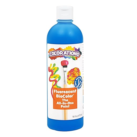 BioColor FBIOBL Paint, Fluorescent Blue - 16 oz.