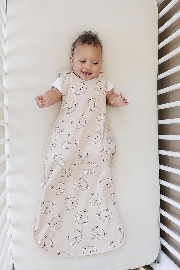 Woolino Merino Wool & Organic Cotton Baby Sleep Sack 2-24 Months – Ultimate 4-Season Baby Sleeping Bag, Universal Size Wearable Blanket, 2-Way Zipper & Adjustable Fit, Year-Round Use - Teddy Bear