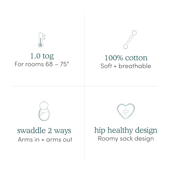 aden + anais Easy Swaddle Wrap, Newborn Wearable Swaddle Blanket, Adjustable Fasteners, 100% Cotton, 3 Pack, 0-3 Months, at Sea