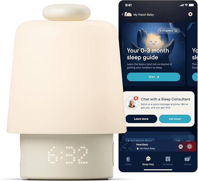 Hatch Baby Sound Machine, Night Light | Hatch Baby Model | Sleep Support | Registry Essential, Routine Builder, Time-to-Rise Alarm Clock, White Noise, Nursery Stories, Toddler Kids (Wi-Fi), Putty