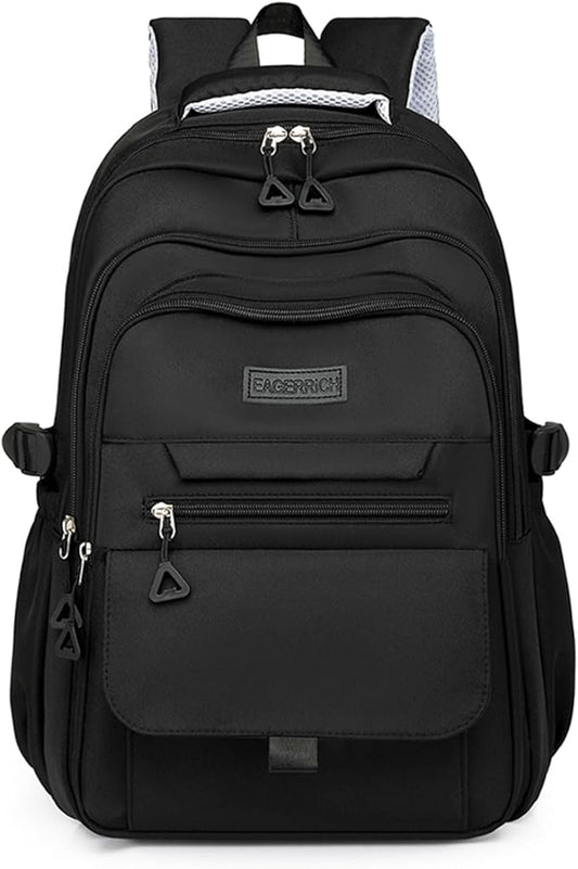 Eagerrich School Cute Aesthetic Backpack Girls Backpack for Students Kids Teen Girls Large Capacity Bookbags College Backpacks Laptop Lightweight Bookbag Casual Travel Daypacks School Bag（Black）