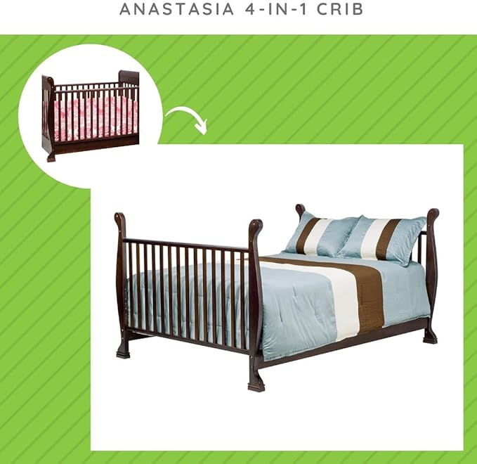 Universal Twin and Full-Size Conversion Kit Bed Rails for Davinci Baby Convertible Cribs - Solid Wood Rail - Toddler & Adult Bed Rail for Twin & Full-Size Bed - Nursery Furniture (Espresso)