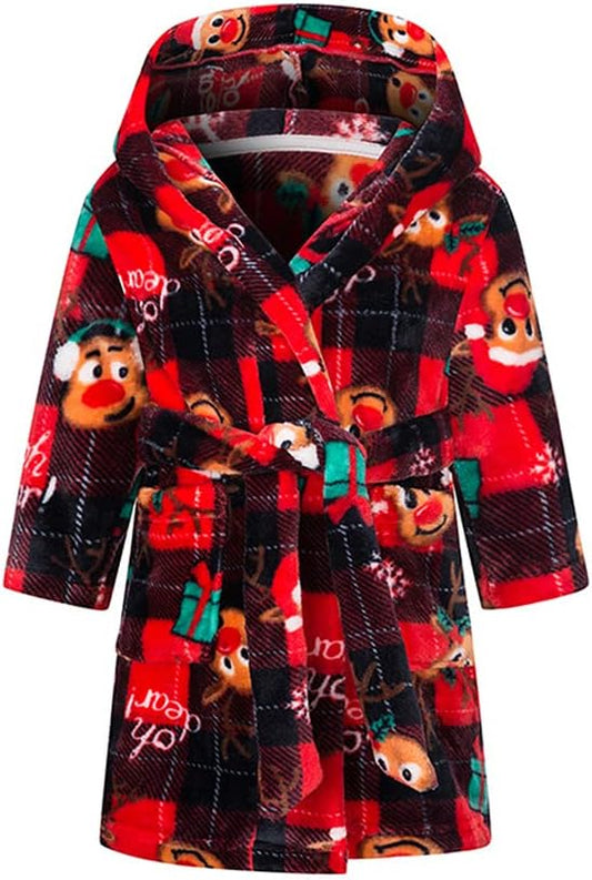 DELEY Girl's Robe Baby Boys Hoodie Robes Toddler Bathrobes for Kids Pajamas Sleepwear
