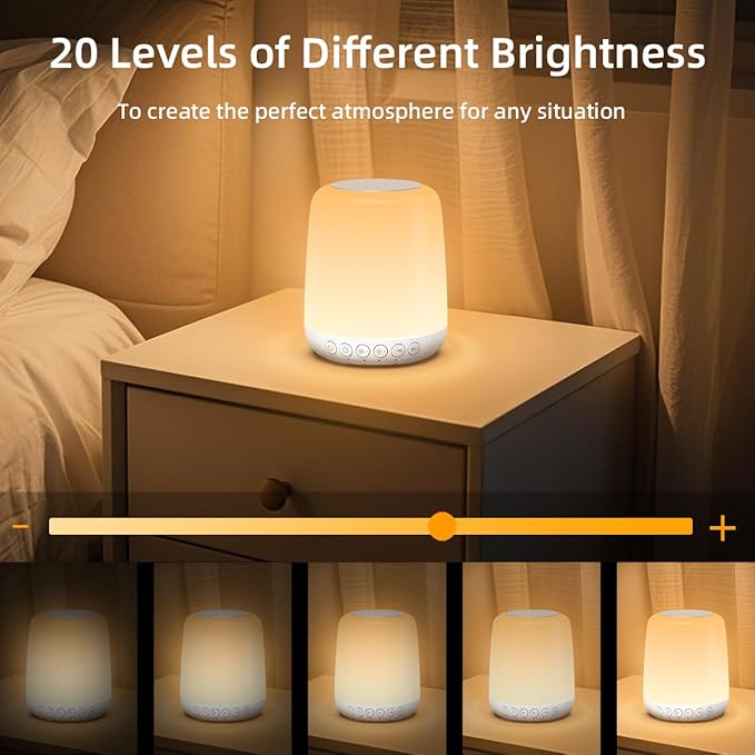 iMosleep Night Light LED Touch Night Dimmable with 20 Levels of Brightness 4 Timer Rechargeable Battery for Bedroom Baby Nursery Living Room Home for Kids and Adult Breastfeeding Sleep Aid White