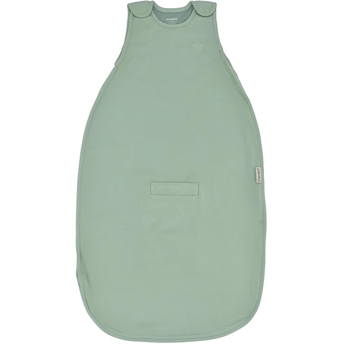 Woolino Merino Wool & Organic Cotton Baby Sleep Sack 2-24 Months – Ultimate 4-Season Baby Sleeping Bag, Universal Size Wearable Blanket, 2-Way Zipper & Adjustable Fit, Year-Round Use - Aloe