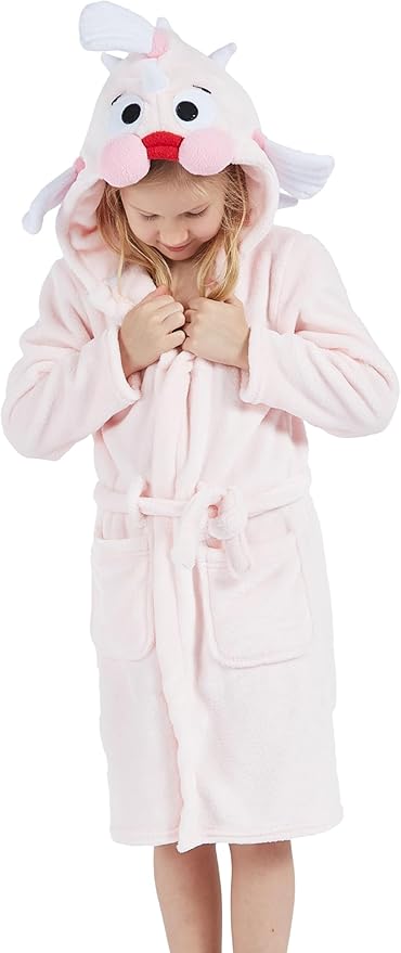 DELEY Girl's Robe Baby Boys Hoodie Robes Toddler Bathrobes for Kids Pajamas Sleepwear