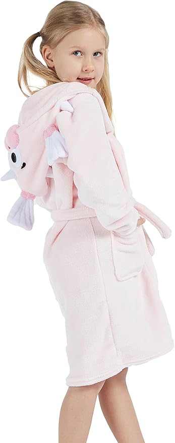 DELEY Girl's Robe Baby Boys Hoodie Robes Toddler Bathrobes for Kids Pajamas Sleepwear