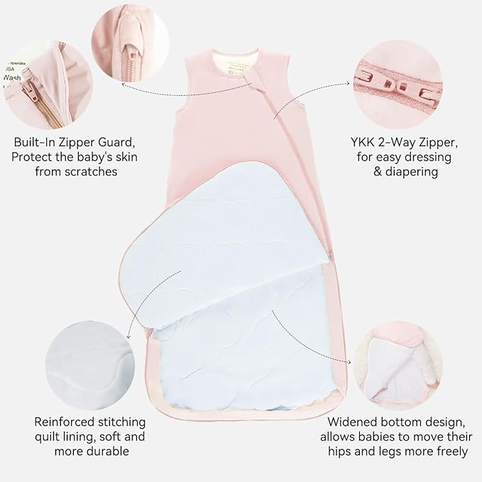 Unisex Rayon Bamboo Baby Sleep Sack TOG 1.0, Toddler Sleeping Sack 0-6 Months, 2-Way Zipper YKK