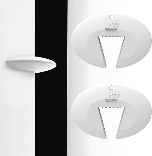 Neobay Door Pinch Guard and Door Slam Stopper, Durable Silicone Door Finger Pinch Guard, Prevents Slamming on Heavy Doors, Non-Toxic & Pet Friendly, White, 2 Packs