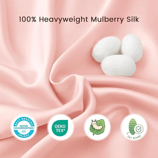 THXSILK 7A+ Grade 100% Mulberry Silk Baby Bassinet Sleeve Slip for Girl Hairloss and Bald Spot, Breathable Soft Health Materials 22inch*20.5inch, Charming Pink