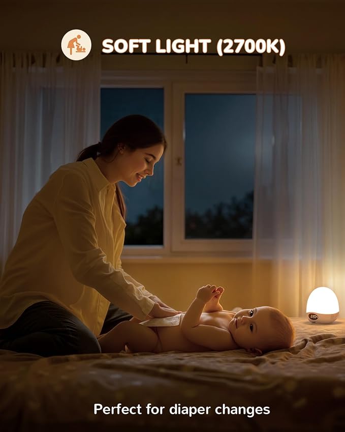 TOZING Portable Night Light for Kids Babies,Egg Light for Nursery for Breastfeeding,Dimmable Baby Night Light with Timer & RGB,Safe & Harmless,Protects Baby’s Eyes for Night Feeding