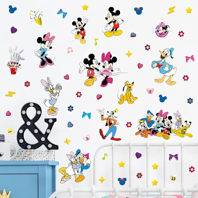 Wall Stickers for Kids, Cartoon Character Stickers for Children Room, DIY Removable Stickers for Baby Kids Nursery Girls Bedroom Living Room Playroom Wall Decoration by HeyAlpha (Mouse)