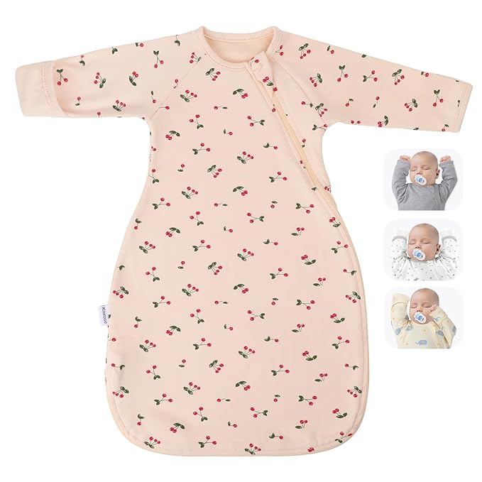 Transitional Swaddle Sack with Arms Up Length Sleeves and Mitten Cuffs 0-3 Months Wearable Swaddling Blanket Sleeping Bag Cotton for Newborns Baby Boys Girls Sleep Sacks Snug Fit Calms Startle Reflex