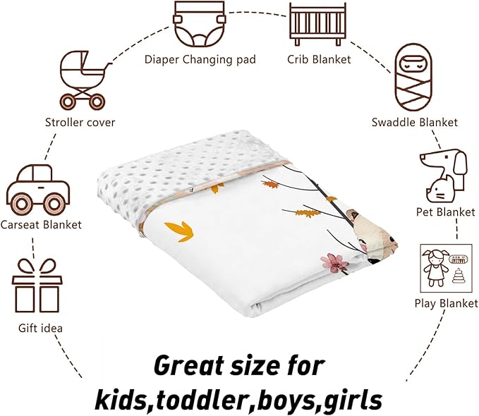 Custom Name Crib Bedding Set 3-Piece – Fox Sika Deer Design Baby Bedding Set with Personalized Soft Blanket, Fitted Sheet, Changing Pad Cover – Ideal Newborn Gift for Boys and Girls