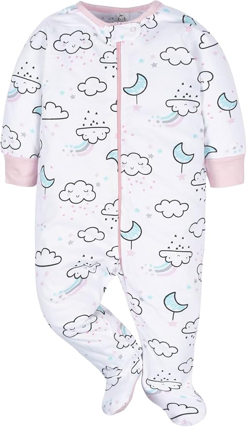 Gerber baby-girls 4 Pack Sleep N' Play Footie
