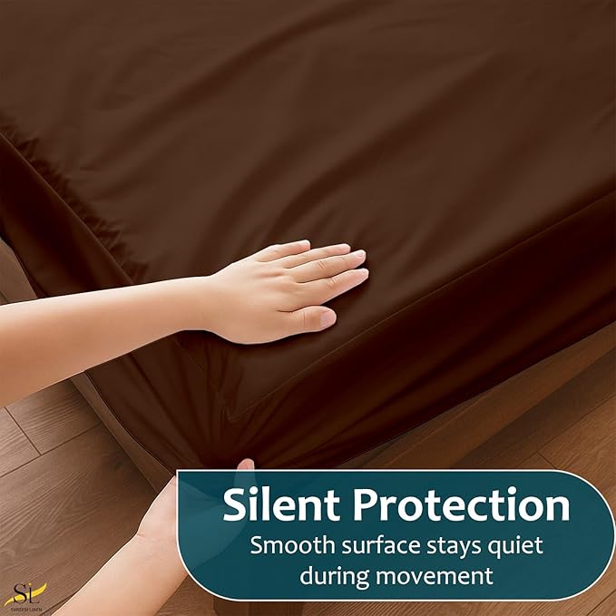 Mattress Protector Fitted Sheet Style Cot Size 30x75 - Waterproof Vinyl Mattress Cover, Breathable, Bed Wetting & Spill Protection, Fits Mattresses up to 6" Deep (Chocolate)