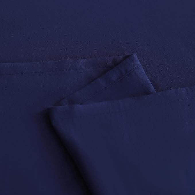 FLXXIE 5 Pieces Toddler Bedding Set, Soft and Breathable Microfiber Crib Sheet Set, Includes Quilted Comforter, Flat Top Sheet, Fitted Sheet, Envelope Pillow Case for Boys and Girls, Navy Blue