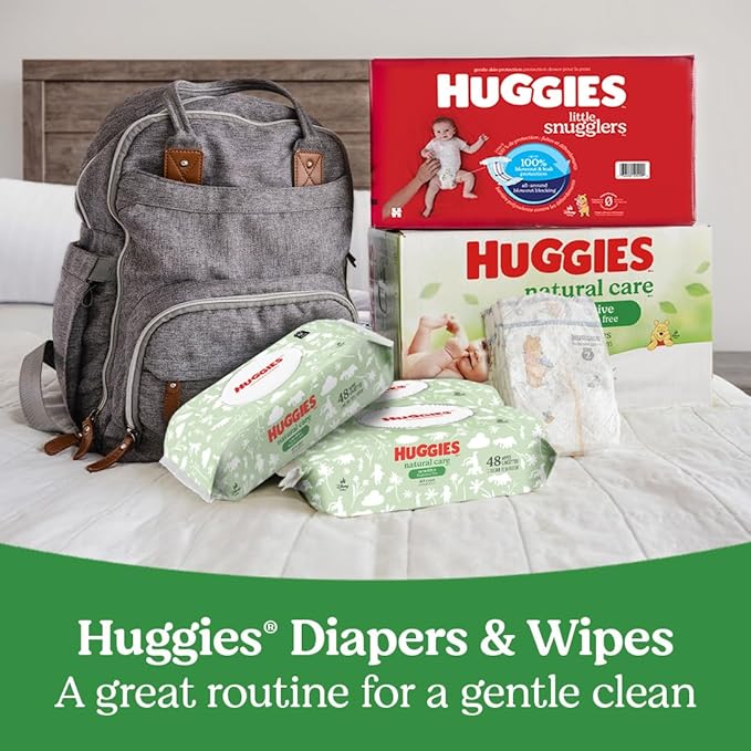 Huggies Natural Care Sensitive Baby Wipes, Unscented, Hypoallergenic, 99% Purified Water, 1 Flip-Top Pack (56 Wipes Total) (Pack of 3)