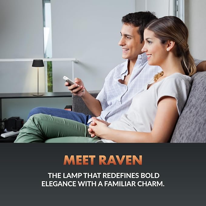 Newhouse Lighting Raven, Black 2700K Dimmable Cordless USB-C Rechargeable Table Lamp NHTL-RA-BLK, Cordless Desk Lamp for Living Room, Bedroom, Coffee Table, and Other Cozy Home Decor