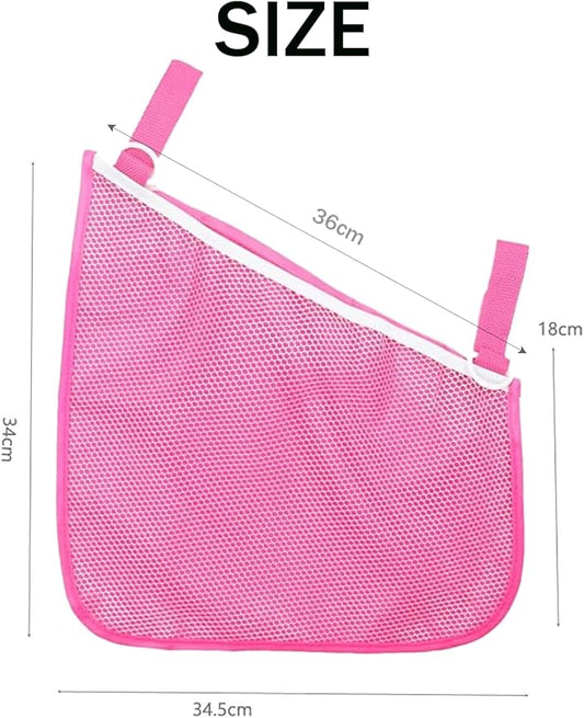 Peixiong 2 Pack Side Sling Cargo Stroller Net, Universal Stroller Organizer Bag, Non-Slip and Adjustable Straps Storage Mesh Cargo Net for Stroller Storage (Pink)