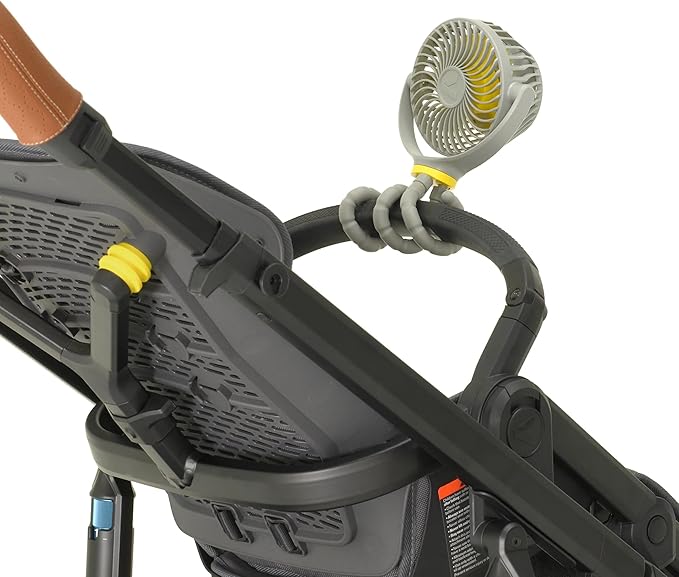 Veer Flex Fan - Portable Baby Stroller Fan - Lightweight and Quiet 4 Speed Motor Provides Maximum Cooling and Extra Long Battery Life - 360 Degree Rotation - Baby Finger Safe