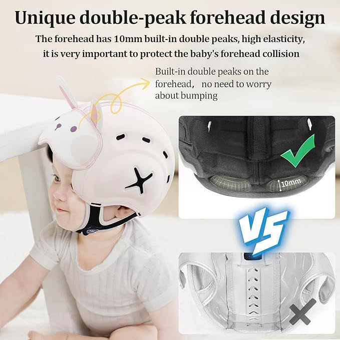 MamboBaby Baby Safety Helmet, Baby Head Protector for Crawling & Walking, Ultra-Lightweight Breathable - Soft Adjustable Toddler Head Guard, Anti-Bump, for 10-24 Months