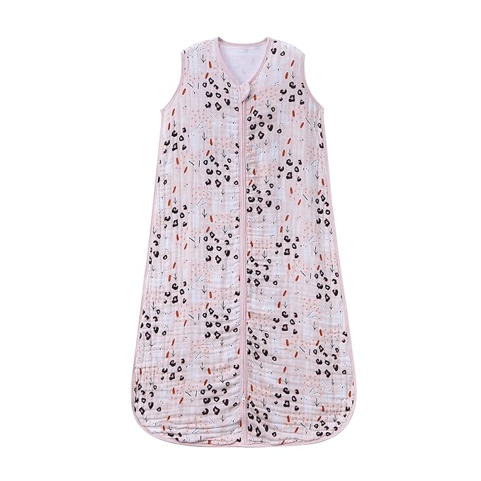Baby Sleep Sack 2-4 T Boys & Girls Wearable Blanket 100% Organic Cotton 0.5 TOG Toddler Sleep Sacks 2- Way Zipper X-Large Muslin Pink Bunny
