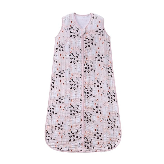 Baby Sleep Sack 2-4 T Boys & Girls Wearable Blanket 100% Organic Cotton 0.5 TOG Toddler Sleep Sacks 2- Way Zipper X-Large Muslin Pink Bunny