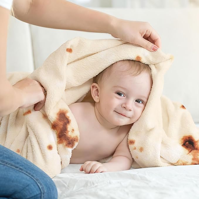 SeaRoomy Baby Burrito Blanket, Baby Swaddle Tortilla Blanket, Soft Round Burrito Tortilla Blankets for Newborn Boys & Girls - Novelty Funny Gifts for Babys Shower & Birthday
