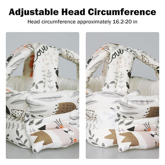 Baby Head Protector Baby Helmet for Crawling Walking, No Bumps Safety Head Adjustable Protective Cap for Walking, Playing (Cat)