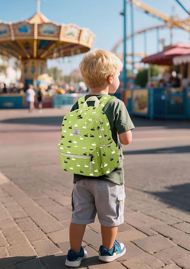 Corduroy Toddler Backpack for Boys 2-5: Preschool Backpack for Girls - Cute Kids Backpack 13.5" H Fit Folder