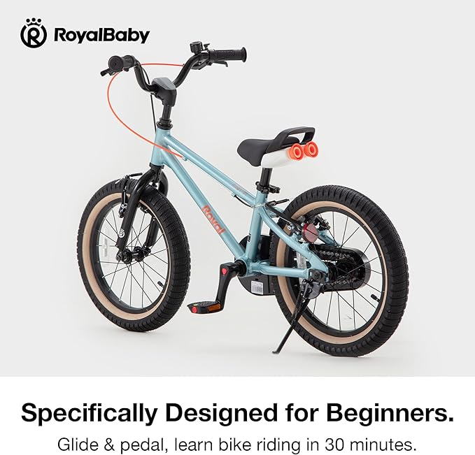 RoyalBaby EZ Kids Bike, Lightweight Aluminum 2-in-1 Balance to Pedal Bike for Beginners Easy Learn Biking, Boys Girls