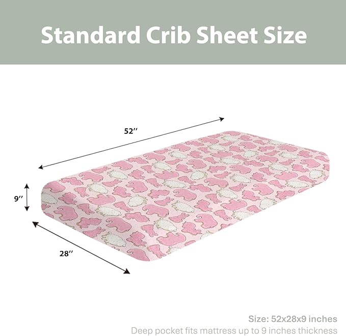 Pink Animal Cookie Baby Crib Sheets for Boy Girl 52"x28" Cute Frosted Animal Cookie Soft Snug Fitted Crib Mattress Cover Circus Animal Biscuits Baby Sheet for Standard Crib & Toddler Bed Mattress