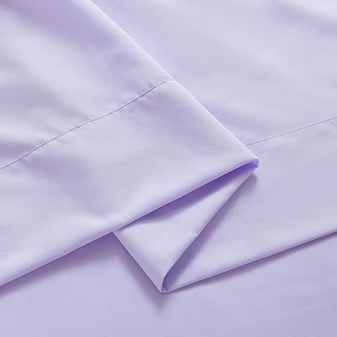 Caressma Lavender 4 Pieces Toddler Bedding Set - Lovely Pom Pom Tufted Comforter Set for Girls - Includes Purple Comforter, Fitted Sheet, Flat Sheet & Pillow Case