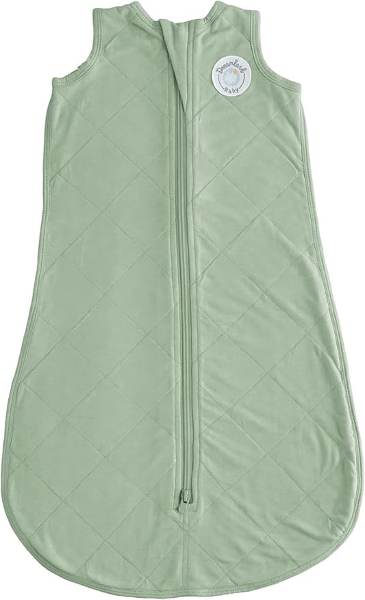 Dreamland Baby Lightweight Bamboo Viscose Sleep Sack (6-12 Months). 1.0 TOG Ultra Soft Blanket w/ 2-Way Zipper. 95% Viscose, 5% Spandex (Sage). Mom-Owned US Business, Premium Materials