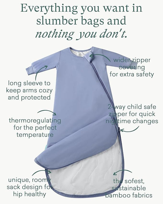 PurComfy Supersoft Baby Premium Bamboo Viscose Long-Sleeve Wearable Sleeping Bag Sack Blanket 1.0 TOG