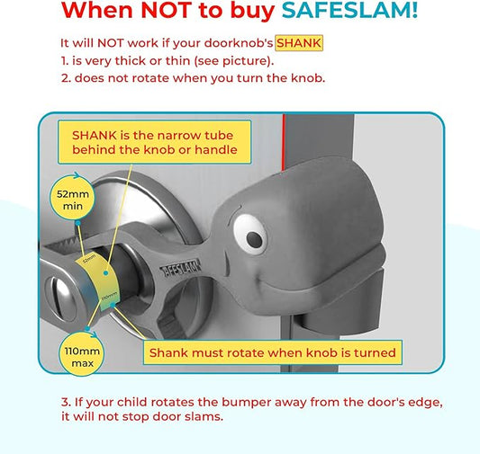 Baby Proofing Door Stopper, Door Pinch Guards Protect Child Fingers & PET Tails. Baby Safety Finger Protectors Prevent Pinch Injuries – Kids and Adults Love Whale Pinch Guard (Grey Pack of 2)