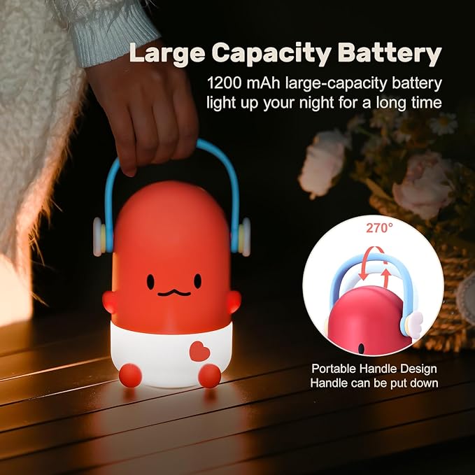 ICARER FAMILY Night Light for Kids,Rechargeable LED Night Lamp for Children‘s Bedroom Bedside Nightlight Gifts for Kids Girls Boys Birthday Christmas