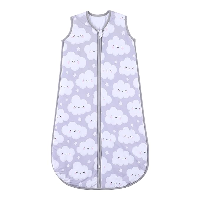 Baby Sleep Sack 2-4 T 95% Rayon from Bamboo 5% Spandex Boys & Girls Wearable Blanket 1.0 TOG Toddler Sleeping Sack 2- Way Zipper X-Large Cloud