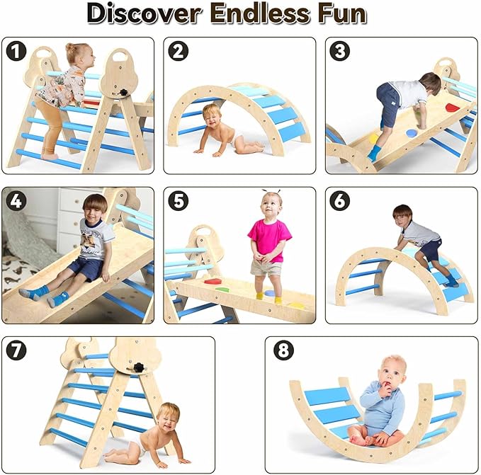Wooden Indoor Climbing Toy for Children, Foldable Play Equipment