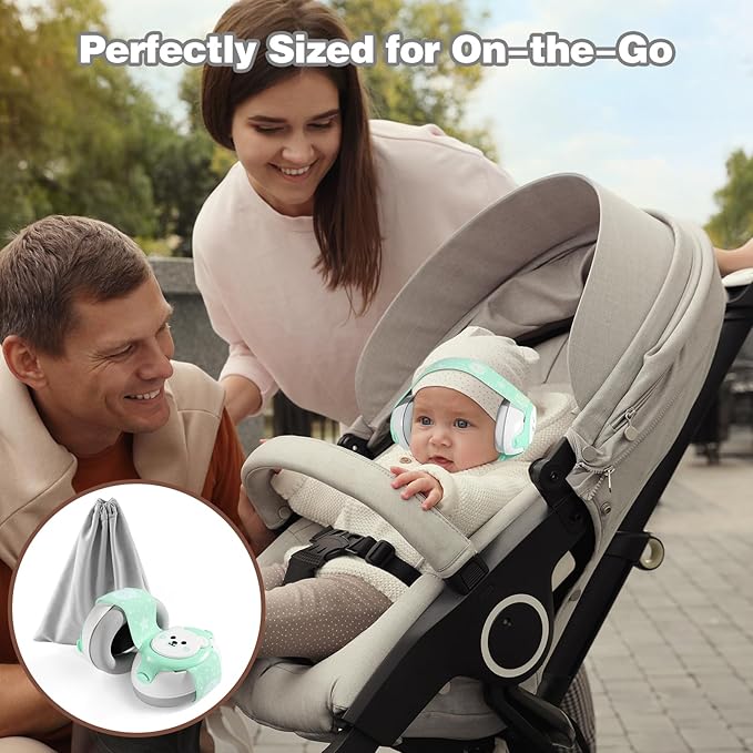Baby Earmuffs,Bear Infant Headphones Noise Cancelling Infant Ear Protection with Adjustable Headband Baby Sound Proof Headphones,Baby Travel Essentials for Travel/Sleep/Plane/Noisy Event