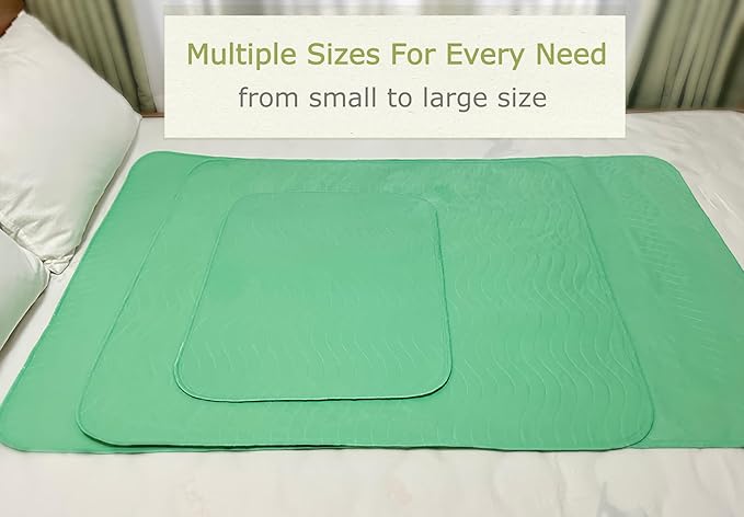 Albelia Washable Bed Pads Underpads, 34" x 52" (Pack of 1) - Heavy Absorbency Reusable Bedwetting Incontinence Pads for Kids, Adults, Elderly, and Pets - Waterproof Protective Pad for Bed, Floor