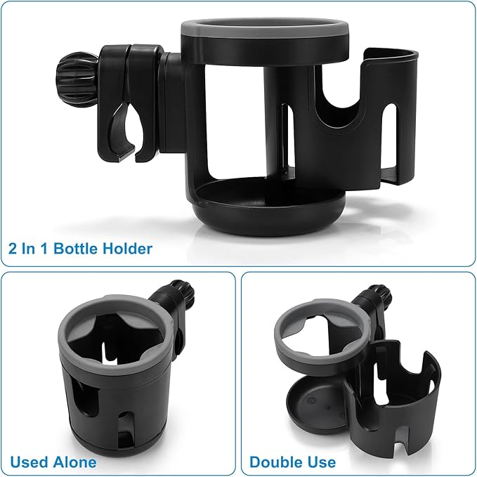 Accmor Stroller Cup Holder, Universal Cup Holder, Bike Cup Holder, 360° Rotatable Expandable Cup Holder for Stroller, Bike, Wheelchair, Walker